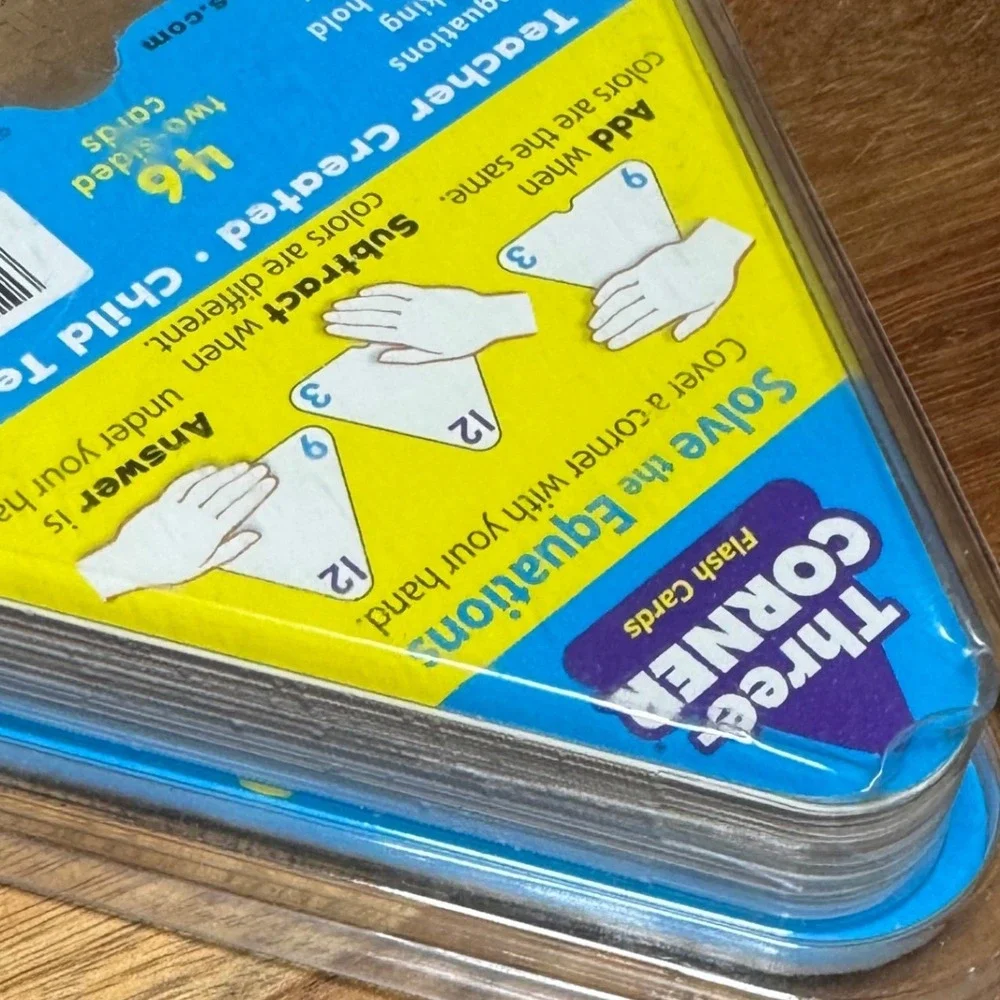 Trend Enterprises Three-Corner Flash Cards Addition Subtraction Math Facts 0-12